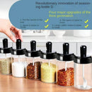Temperos para porta Copo com colher Açúcar Sal Pimenta Condimentos Orégano Tomilho Recipiente Armazenamento de cozinha Tampa de plástico