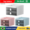 Organizador de mesa com porta em formato de coelho, gaveta para canetas/maquiagem, multiuso para escritório - Neverdie Store