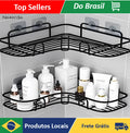Kit com 2 Prateleiras e Adesivos de Parede para Banheiro, Cozinha, Lavanderia, Shampoo e Sabonete - Loja Nevedie