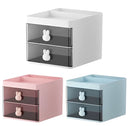 Organizador de mesa com porta em formato de coelho, gaveta para canetas/maquiagem, multiuso para escritório - Neverdie Store