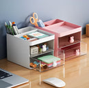 Organizador de mesa com porta em formato de coelho, gaveta para canetas/maquiagem, multiuso para escritório - Neverdie Store