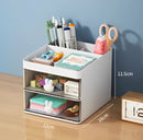 Organizador de mesa com porta em formato de coelho, gaveta para canetas/maquiagem, multiuso para escritório - Neverdie Store
