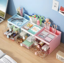Organizador de mesa com porta em formato de coelho, gaveta para canetas/maquiagem, multiuso para escritório - Neverdie Store