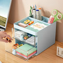 Organizador de mesa com porta em formato de coelho, gaveta para canetas/maquiagem, multiuso para escritório - Neverdie Store