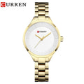 Relógio de pulso feminino CURREN, modelo simples e elegante, leve e extravagante, com mecanismo de quartzo Geneva, lançamento de 2017.