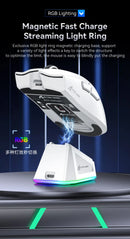 Attack Shark X11 Mouse Sem Fio Bluetooth Três Modos 2.4G PAW3311 RGB PC Base de carregamento magnético, Gaming E-sports Mouse