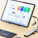 Hub USB 8 em 2 + Tipo C com adaptador de áudio de 3,5 mm, leitor de cartão Micro SD, conversor de disco para laptop, tablet e celular.
