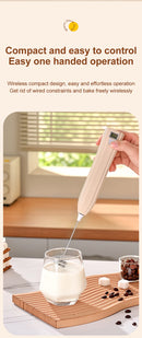 Batedeira elétrica sem fio Mini batedeira para café Portátil Carregamento USB Bate automaticamente claras de ovo Creme Cozimento caseiro