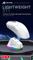 Attack Shark X11 Mouse Sem Fio Bluetooth Três Modos 2.4G PAW3311 RGB PC Base de carregamento magnético, Gaming E-sports Mouse