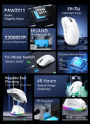 Attack Shark X11 Mouse Sem Fio Bluetooth Três Modos 2.4G PAW3311 RGB PC Base de carregamento magnético, Gaming E-sports Mouse