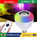 Caixa de som LED de 12W com Bluetooth e controle remoto. Caixa de som LED com Bluetooth e luzes coloridas.