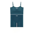 Conjunto de roupa íntima sem costura Roupa de ioga para mulheres Camiseta regata Calças de ioga Letras em inglês Sem costura Casual Cobertura