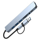 Hub USB 8 em 2 + Tipo C com adaptador de áudio de 3,5 mm, leitor de cartão Micro SD, conversor de disco para laptop, tablet e celular.