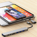 Hub USB 8 em 2 + Tipo C com adaptador de áudio de 3,5 mm, leitor de cartão Micro SD, conversor de disco para laptop, tablet e celular.