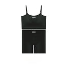 Conjunto de roupa íntima sem costura Roupa de ioga para mulheres Camiseta regata Calças de ioga Letras em inglês Sem costura Casual Cobertura