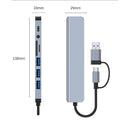 Hub USB 8 em 2 + Tipo C com adaptador de áudio de 3,5 mm, leitor de cartão Micro SD, conversor de disco para laptop, tablet e celular.