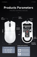 Attack Shark X11 Mouse Sem Fio Bluetooth Três Modos 2.4G PAW3311 RGB PC Base de carregamento magnético, Gaming E-sports Mouse