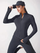 2026 Novo casaco de ioga Casaco desportivo curto Roupa de fitness para mulher Casaco de ioga com fecho de correr para emagrecer e esculpir o corpo