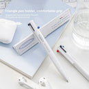 Kawaii 3 Cor Multifuncional Retrátil Caneta Gel 0.5mm Triangular Confortável Grip Pen Holder Papelaria Caneta