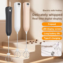 Batedeira elétrica sem fio Mini batedeira para café Portátil Carregamento USB Bate automaticamente claras de ovo Creme Cozimento caseiro