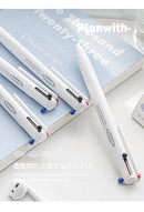 Kawaii 3 Cor Multifuncional Retrátil Caneta Gel 0.5mm Triangular Confortável Grip Pen Holder Papelaria Caneta
