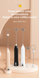 Batedeira elétrica sem fio Mini batedeira para café Portátil Carregamento USB Bate automaticamente claras de ovo Creme Cozimento caseiro