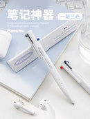 Kawaii 3 Cor Multifuncional Retrátil Caneta Gel 0.5mm Triangular Confortável Grip Pen Holder Papelaria Caneta