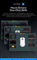 Attack Shark X11 Mouse Sem Fio Bluetooth Três Modos 2.4G PAW3311 RGB PC Base de carregamento magnético, Gaming E-sports Mouse