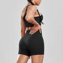 Novos conjuntos de shorts femininos para fitness 2024 Conjuntos de shorts justos e elásticos de cintura alta Conjuntos de shorts sensuais para correr ao ar livre Moda casual  Top feminino