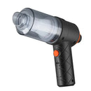 Aspirador de pó sem fio, potente, com dupla função de sucção e sopro, ideal para remoção de poeira em carros e residências.