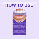 Fitas clareadoras roxas para dentes: clareiam os dentes, removem placa bacteriana, manchas, promovem higiene bucal, reduzem a sensibilidade e são ideais para clareamento dental.